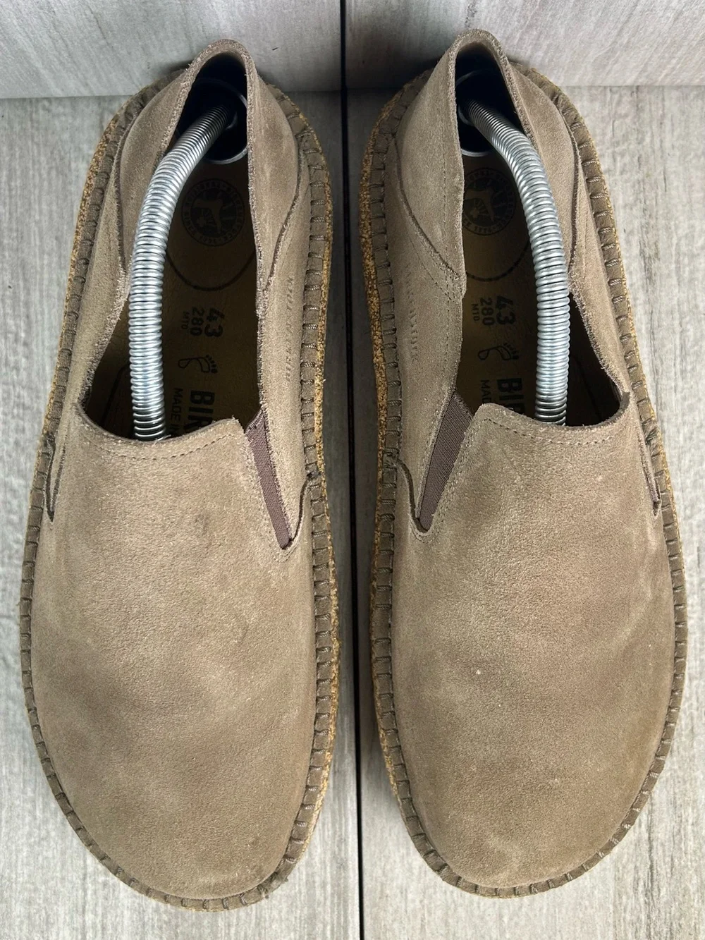 Birkenstock Callan Charcoal Taupe Leather Loafer Slip On Shoes Mens Size 10 43